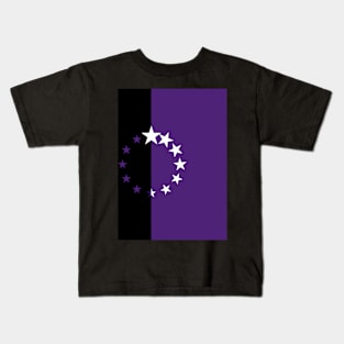 Half purlpe Half white 12 growing stars purple to white Kids T-Shirt